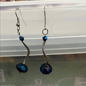Elegant Blue and Silver Earrings